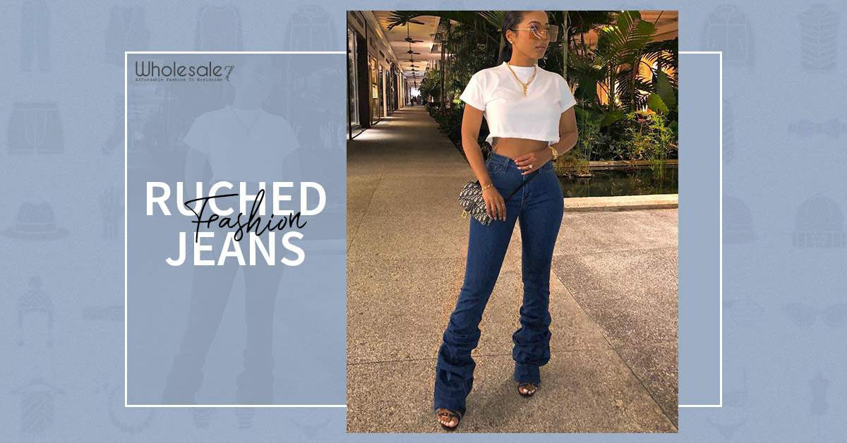 ruched jeans
