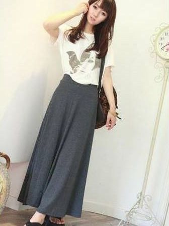 Hot Sale Pure Color Casual Long Skirt