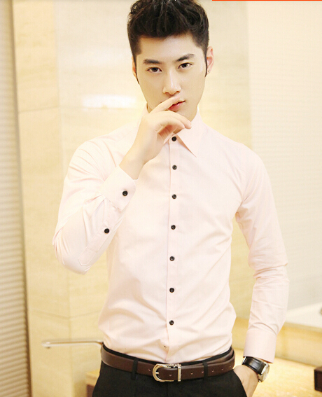 Elegant Gentle Male Shirt 8 Pure Simple Design Young Leisure Business ...