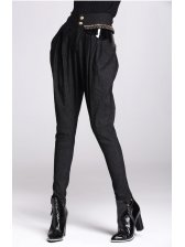 Hot Selling Harem Pants Chain Button Decorated Long Skinny Pockets ...
