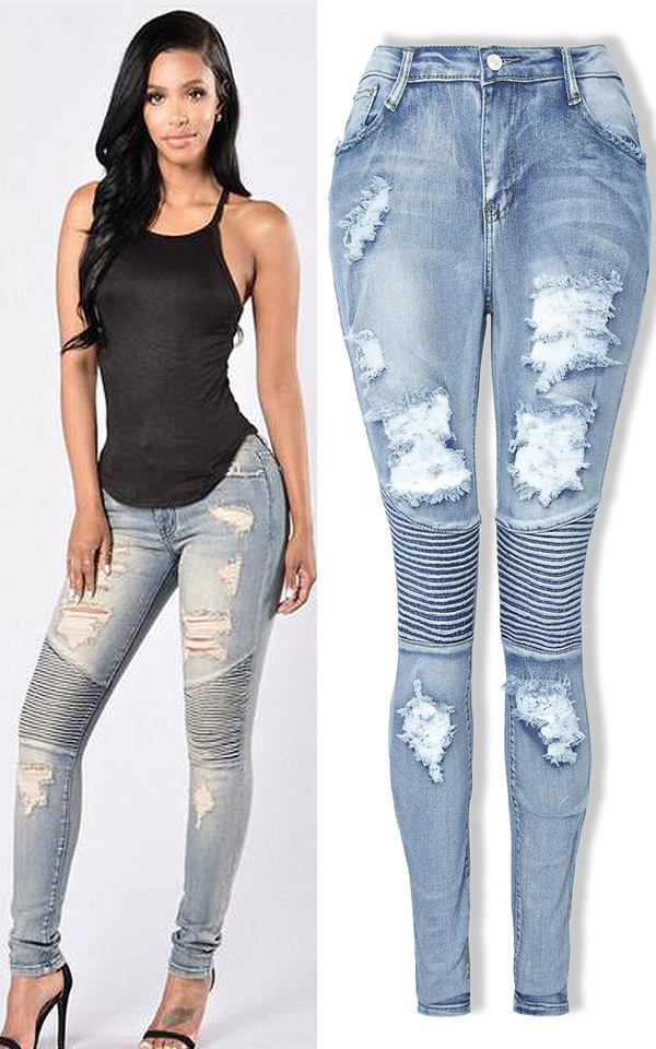 Wholesale Ripped Skinny Jeans For Girls Ymj040546lb